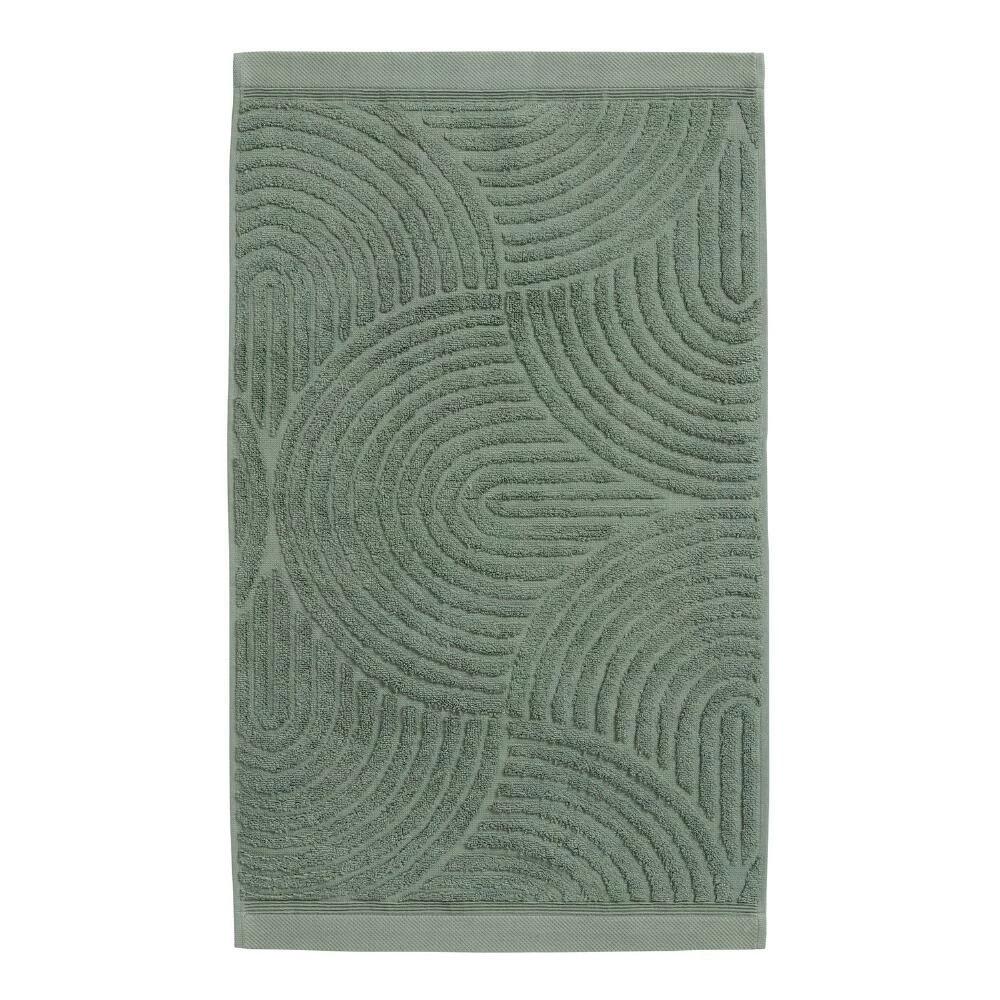 World Market Laurel Wreath Green Sculpted Arches Hand Towel 2 World Market Laurel Wreath Green Sculpted Arches Hand Towel - Image 2
