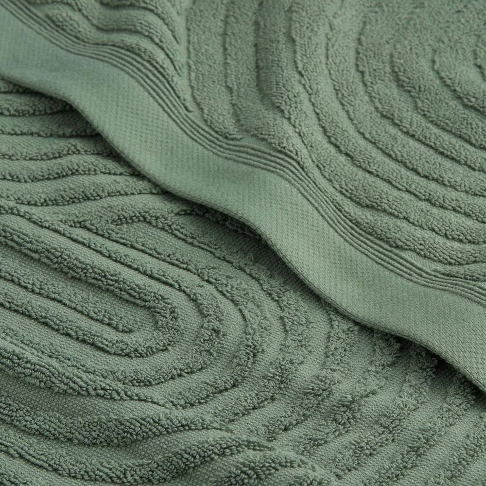 World Market Laurel Wreath Green Sculpted Arches Hand Towel 3 World Market Laurel Wreath Green Sculpted Arches Hand Towel - Image 3