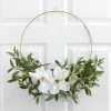 World Market Faux Eucalyptus And Flower Hoop Wreath