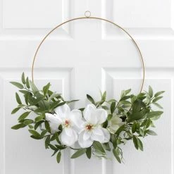 World Market Faux Eucalyptus And Flower Hoop Wreath