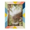 World Market Wood Rainbow Lacquer Chevron Frame