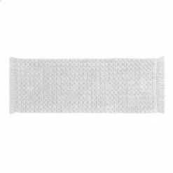World Market Light Gray Woven Dot Bath Mat