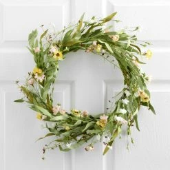 World Market Mixed Faux Floral Spring Wreath