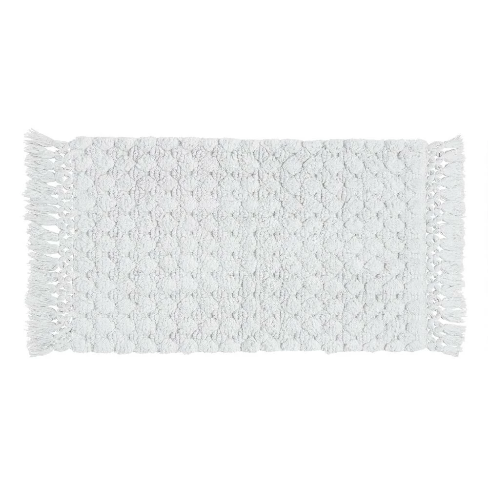 World Market Light Gray Woven Dot Bath Mat 2 World Market Light Gray Woven Dot Bath Mat - Image 2