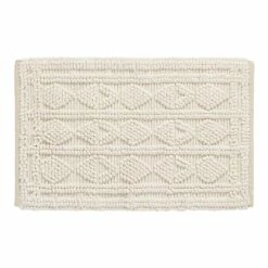 World Market Ivory Geometric Loop Bath Mat