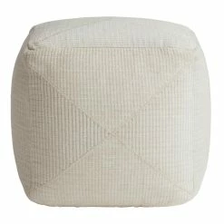 World Market Square Ivory Plush Textured Pouf -Decor & Pillows Sales Store unnamed file 1363
