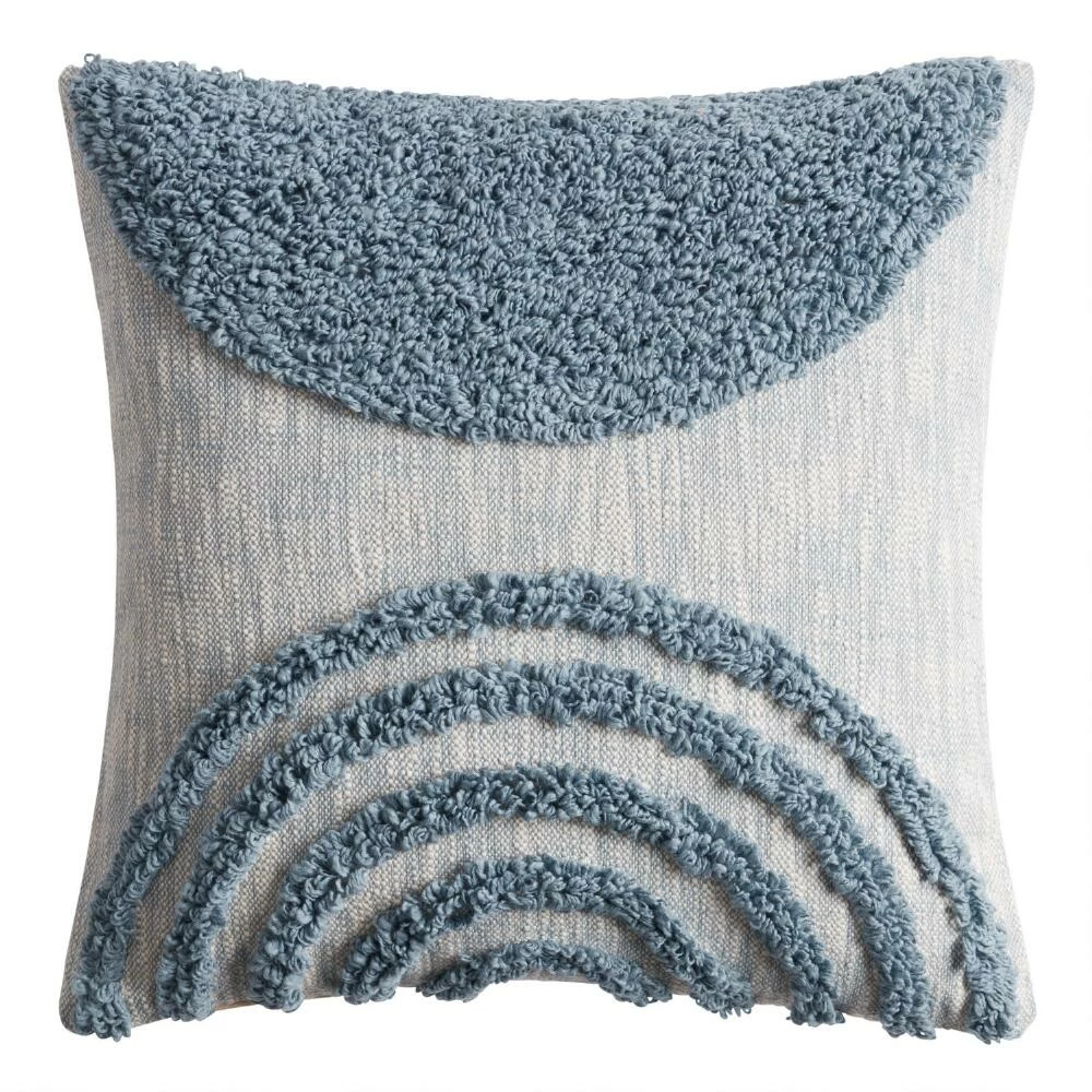 World Market Blue and Ivory Semicircle Throw Pillow 1 World Market Blue and Ivory Semicircle Throw Pillow