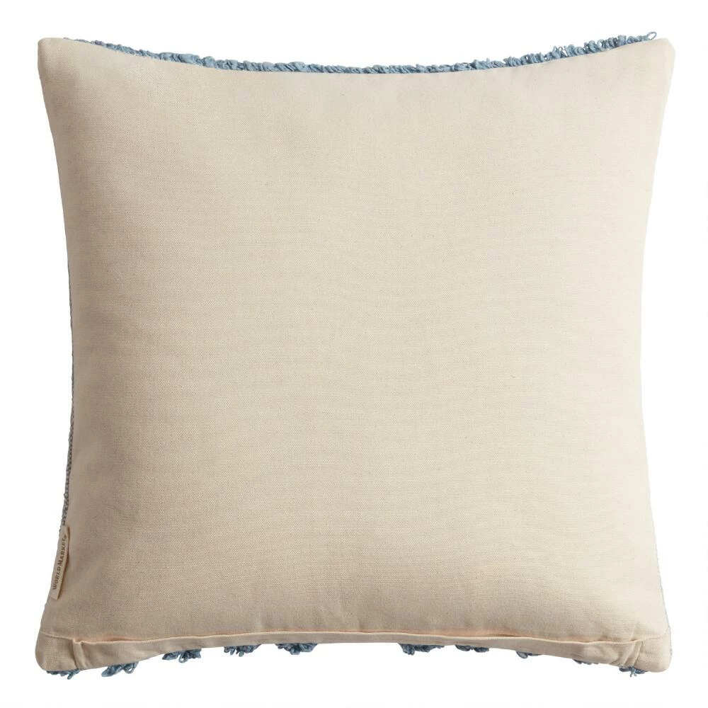 World Market Blue and Ivory Semicircle Throw Pillow 2 World Market Blue and Ivory Semicircle Throw Pillow - Image 2