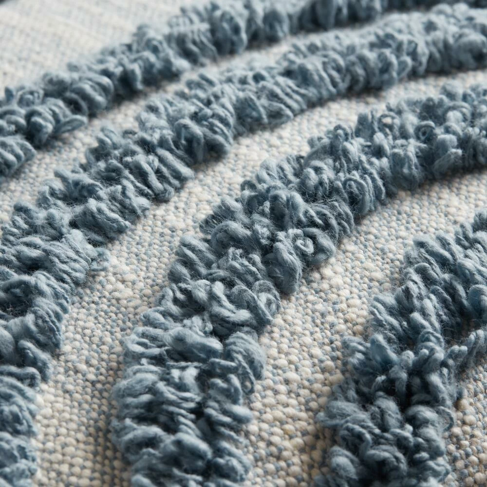 World Market Blue and Ivory Semicircle Throw Pillow 3 World Market Blue and Ivory Semicircle Throw Pillow - Image 3