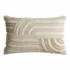 World Market Ivory Tufted Curved Lines Lumbar Pillow
