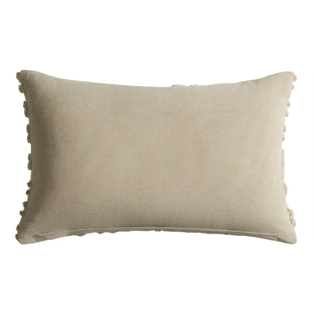 World Market Ivory Tufted Curved Lines Lumbar Pillow 2 World Market Ivory Tufted Curved Lines Lumbar Pillow - Image 2