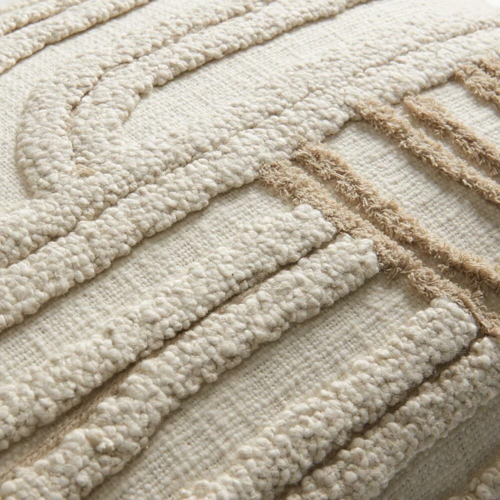 World Market Ivory Tufted Curved Lines Lumbar Pillow 3 World Market Ivory Tufted Curved Lines Lumbar Pillow - Image 3