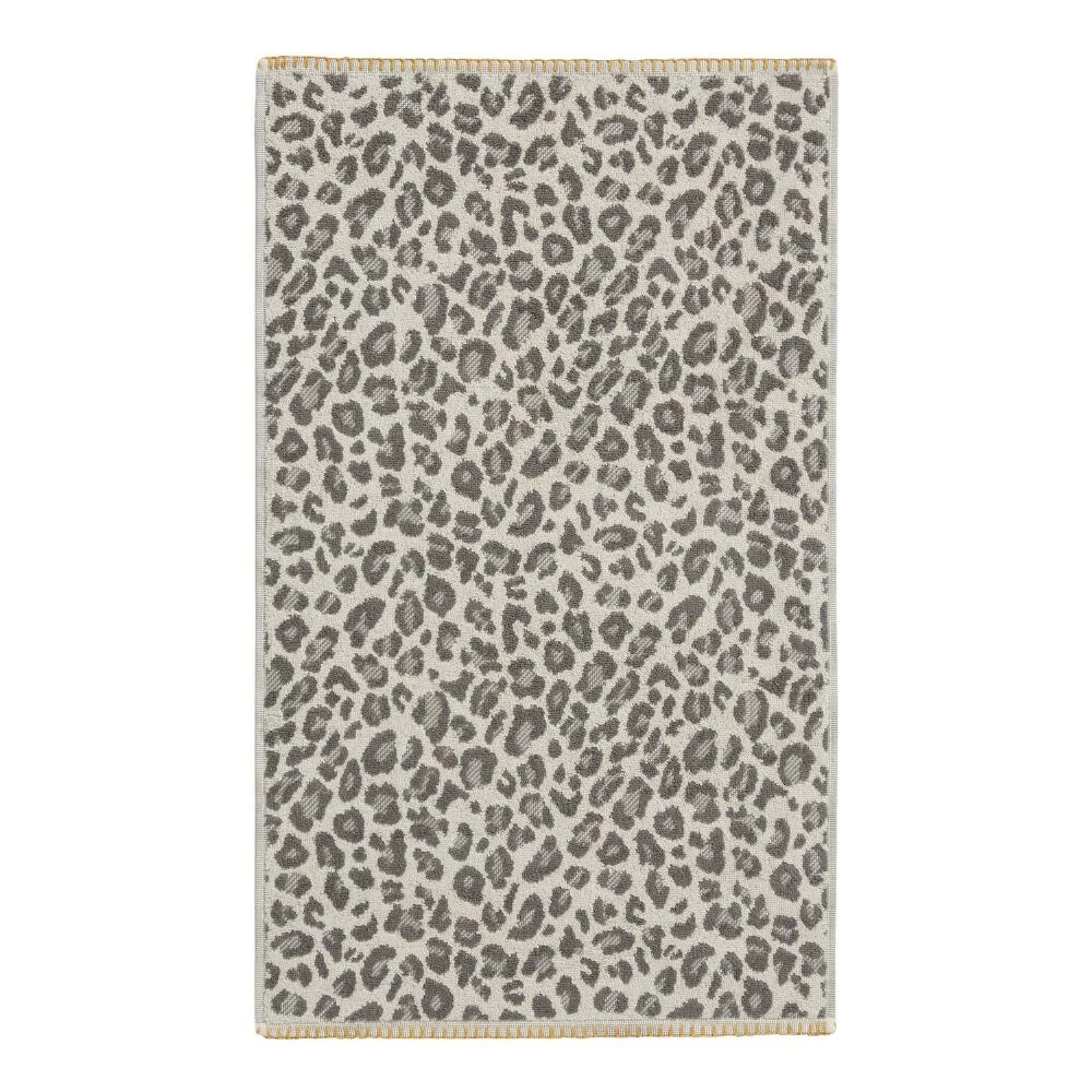 World Market Gray and Ivory Leopard Print Hand Towel 2 World Market Gray and Ivory Leopard Print Hand Towel - Image 2
