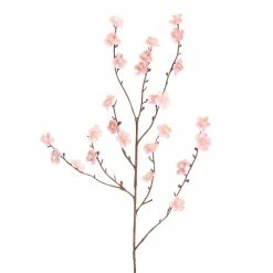 World Market Pink Faux Velvet Plum Blossom Stem