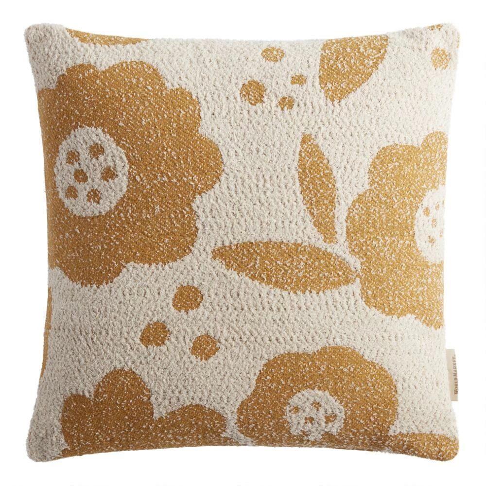 World Market Amber And Ivory Floral Throw Pillow 1 World Market Amber And Ivory Floral Throw Pillow