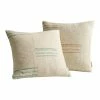 World Market Ivory Stripe Patched Throw Pillow