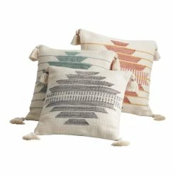 World Market Stacked Geo Woven Indoor Outdoor Throw Pillow