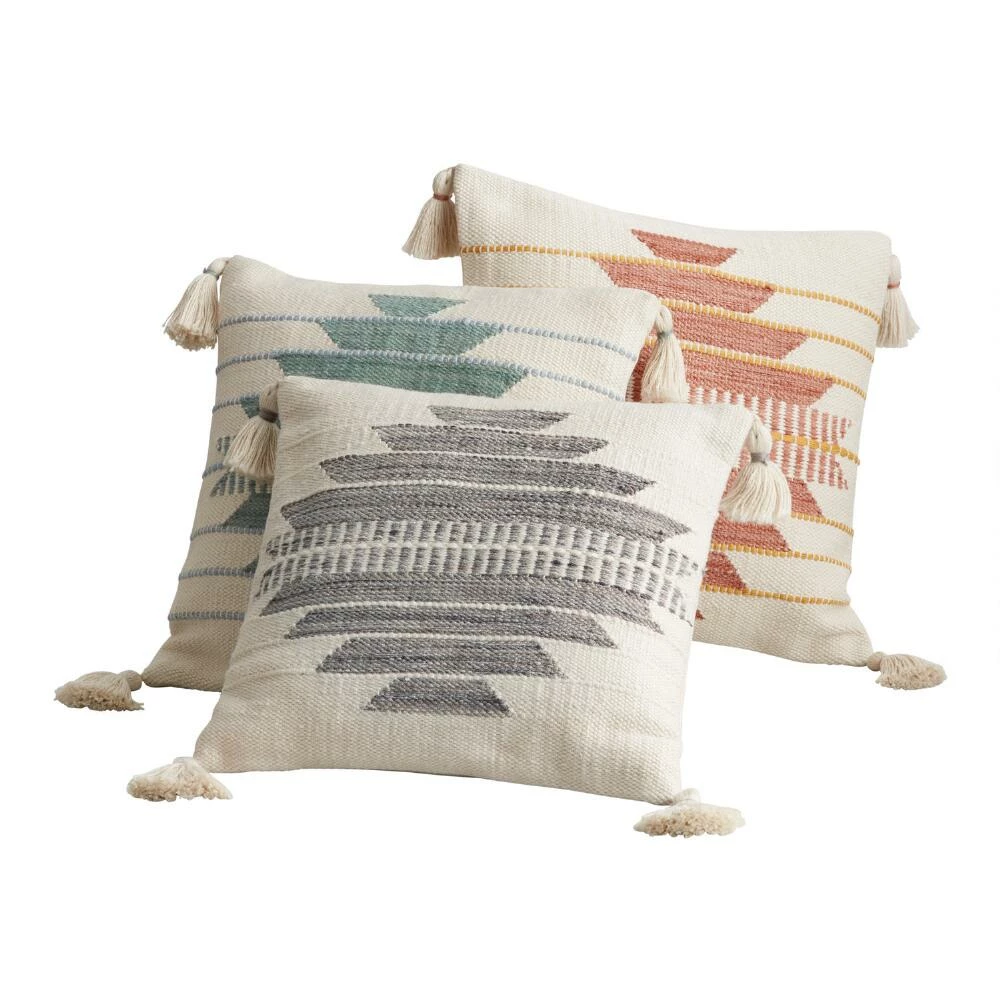 World Market Stacked Geo Woven Indoor Outdoor Throw Pillow 1 World Market Stacked Geo Woven Indoor Outdoor Throw Pillow