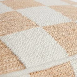 World Market Square Ivory And Rust Checkered Pouf -Decor & Pillows Sales Store unnamed file 1414