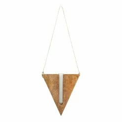 World Market Modern Wood Triangle Hanging Test Tube Vase