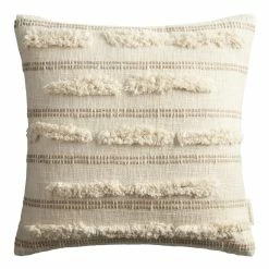 World Market Ivory Eyelash Tufted Stripe Throw Pillow