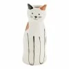 World Market White Multicolor Ceramic Cat Vase