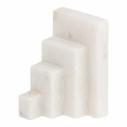 World Market White Marble Stacked Bookends