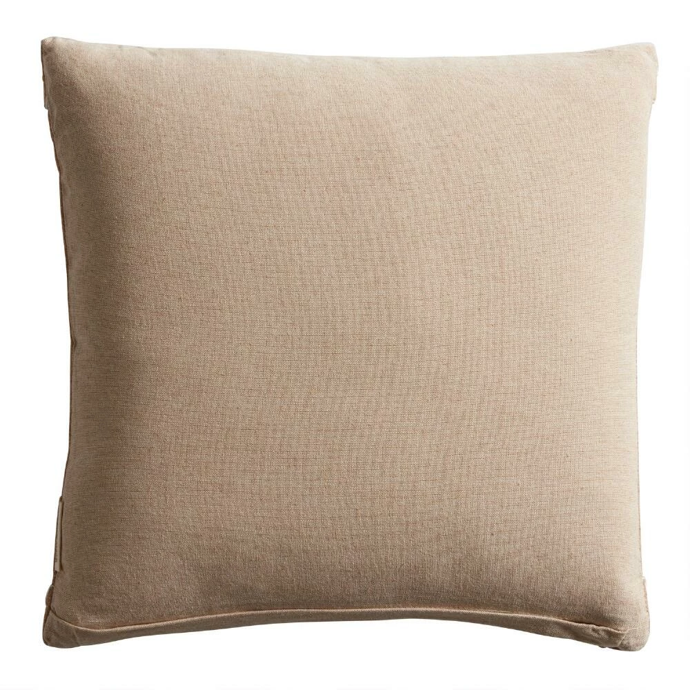 World Market Taupe Embroidered Bee Throw Pillow 2 World Market Taupe Embroidered Bee Throw Pillow - Image 2