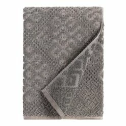 World Market Nova Charcoal Gray Sculpted Geo Bath Towel