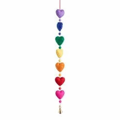 World Market Multicolor Wool Heart Hanging Decor