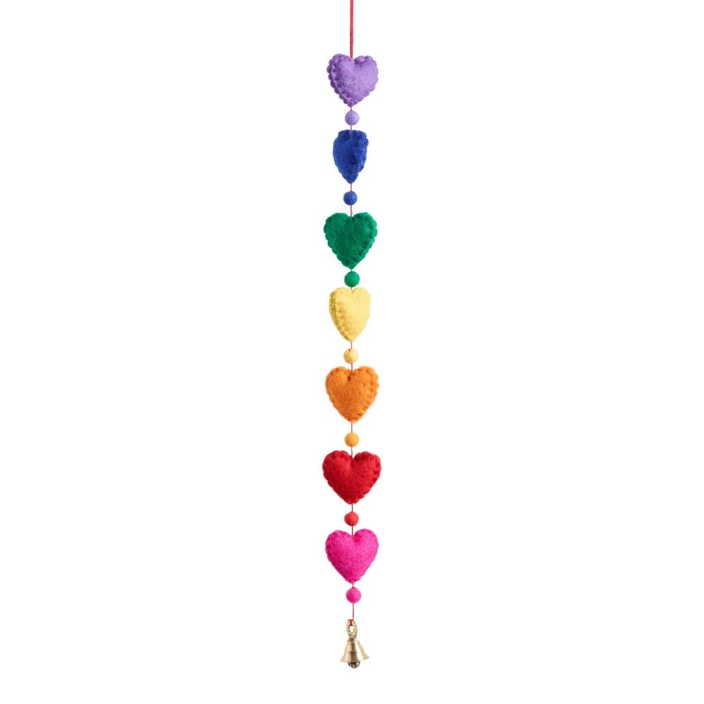 World Market Multicolor Wool Heart Hanging Decor 1 World Market Multicolor Wool Heart Hanging Decor