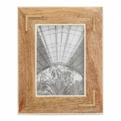 World Market Wood, Bone and Brass Inlay Frame