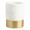 World Market Maxwell Marble And Gold Metal Pencil Cup