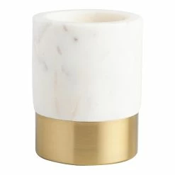 World Market Maxwell Marble And Gold Metal Pencil Cup