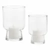 World Market Clear Glass Pedestal Hurricane Candle Holder
