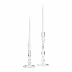 World Market Clear Glass Taper Candle Holder