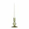 World Market Small Olive Green Glass Taper Candle Holder