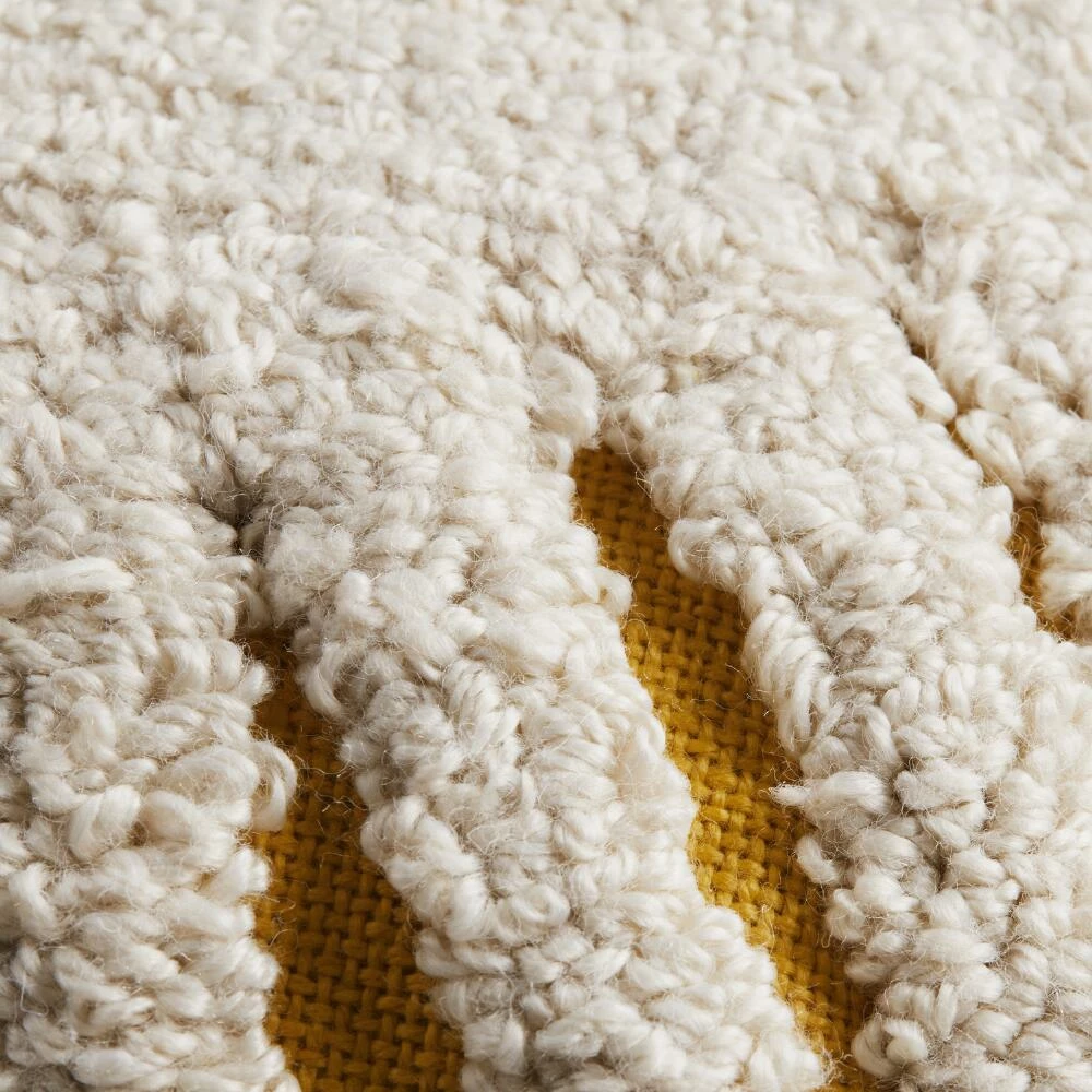 World Market Round Ivory Tufted Sun Face Indoor Outdoor Throw Pillow 4 World Market Round Ivory Tufted Sun Face Indoor Outdoor Throw Pillow - Image 4