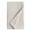 World Market Light Gray Waffle Weave Cotton Hand Towel