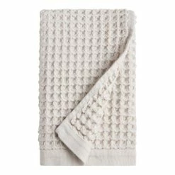World Market Light Gray Waffle Weave Cotton Hand Towel