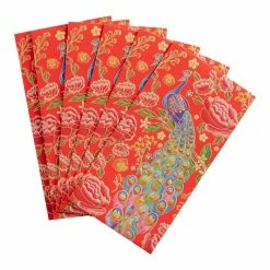 World Market Red Peacock Lunar New Year Lucky Envelope 6 Pack