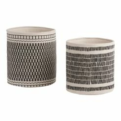 World Market Black and Natural Cotton Marlow Basket