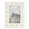 World Market Bone and Brass Inlay Parquet Frame