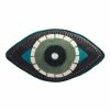 World Market Teal and Black Evil Eye Gusseted Throw Pillow