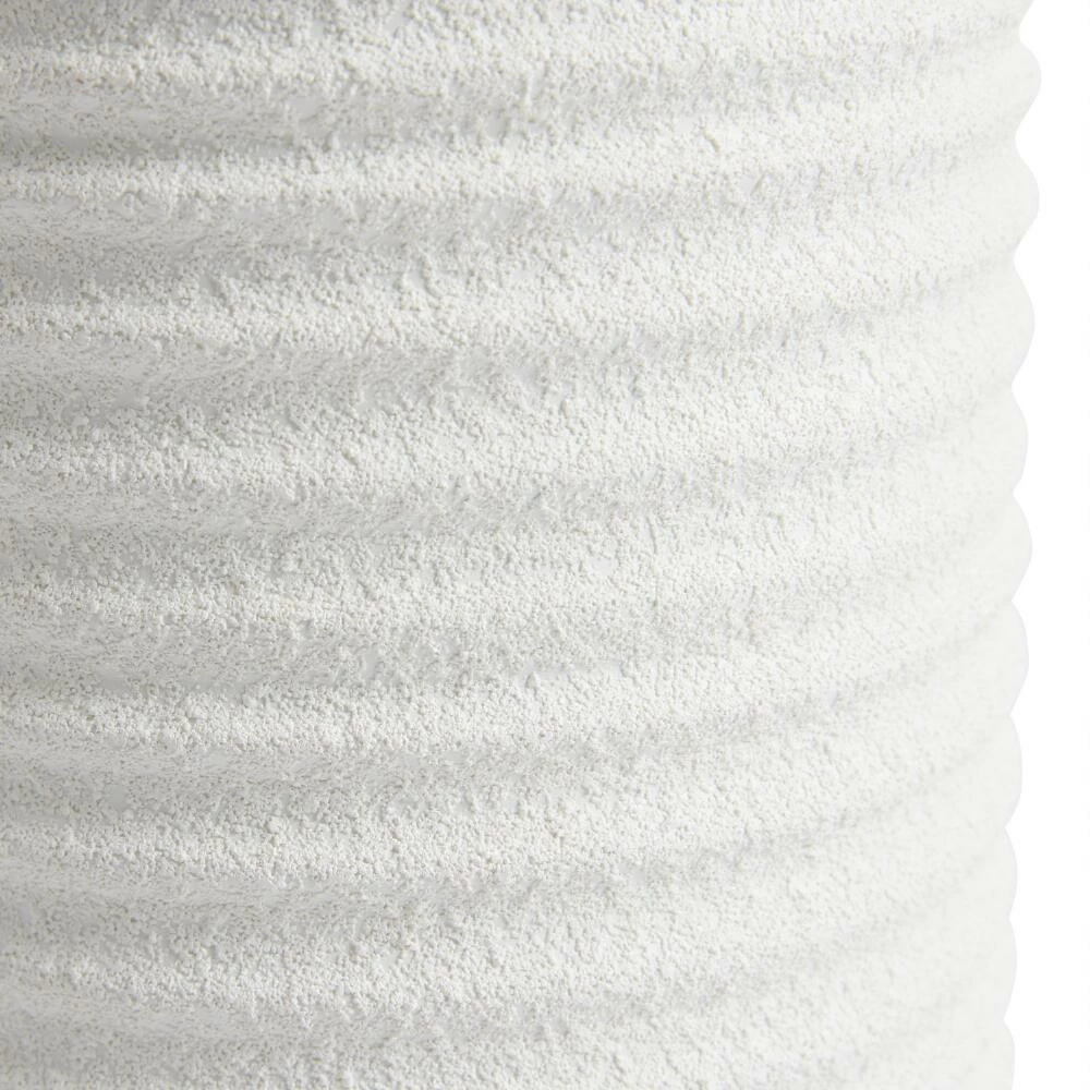 World Market White Metal Textured Ribbed Floor Vase 2 World Market White Metal Textured Ribbed Floor Vase - Image 2