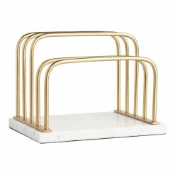 World Market Maxwell Marble And Gold Metal Letter Holder