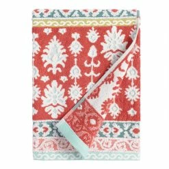World Market Miriam Coral And Aqua Ikat Bath Towel