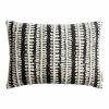 World Market Black And Ivory Leaf Stripe Lumbar Pillow