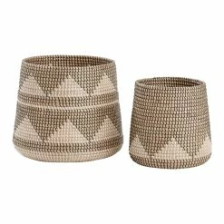 World Market Nigel Black and White Triangle Seagrass Basket