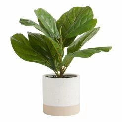 World Market Faux Fiddle Leaf Fig Plant in Two Tone Cement Pot